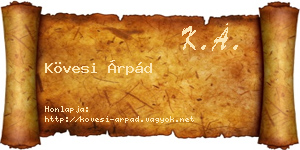 Kövesi Árpád névjegykártya